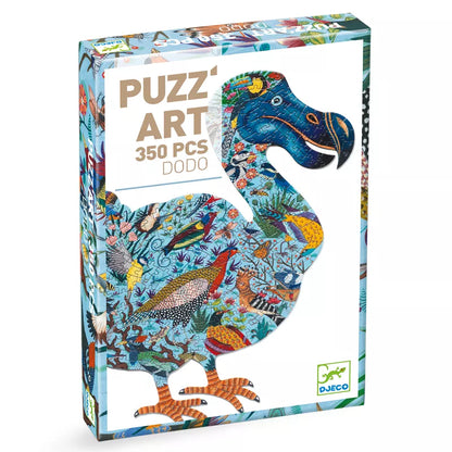 A Djeco Puzz’Art Dodo 350 pcs puzzle box with a blue bird on it.