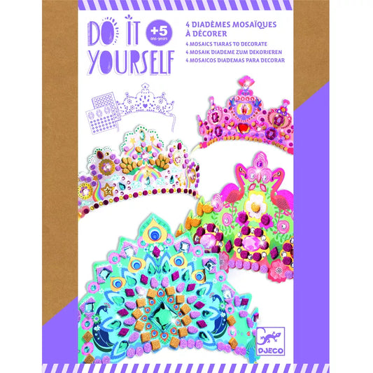 Djeco mosaics & stickers like a princess tiara kit with stickers for princesses.