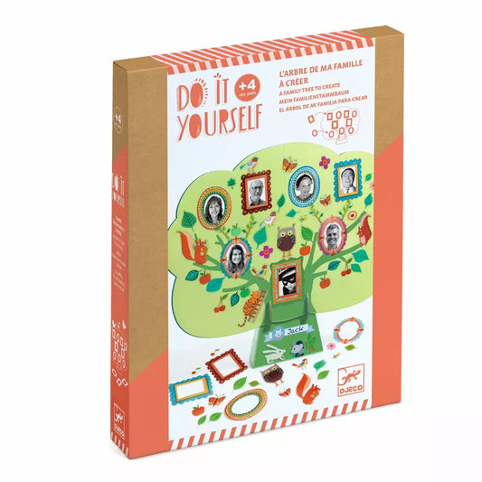 A Djeco Mosaics & stickers A family tree to create cardboard box.