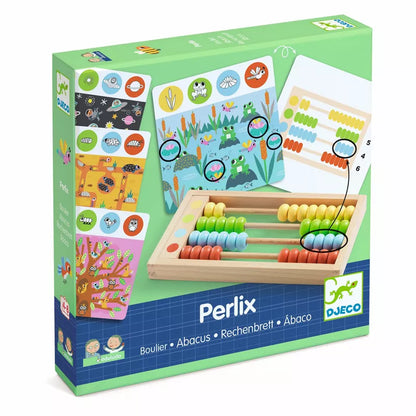 A box with a picture of a game of Djeco Perlix Abacus.
