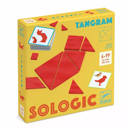 A Djeco Tangram Logic Game featuring the word tanggaan, perfect for problem-solving enthusiasts.