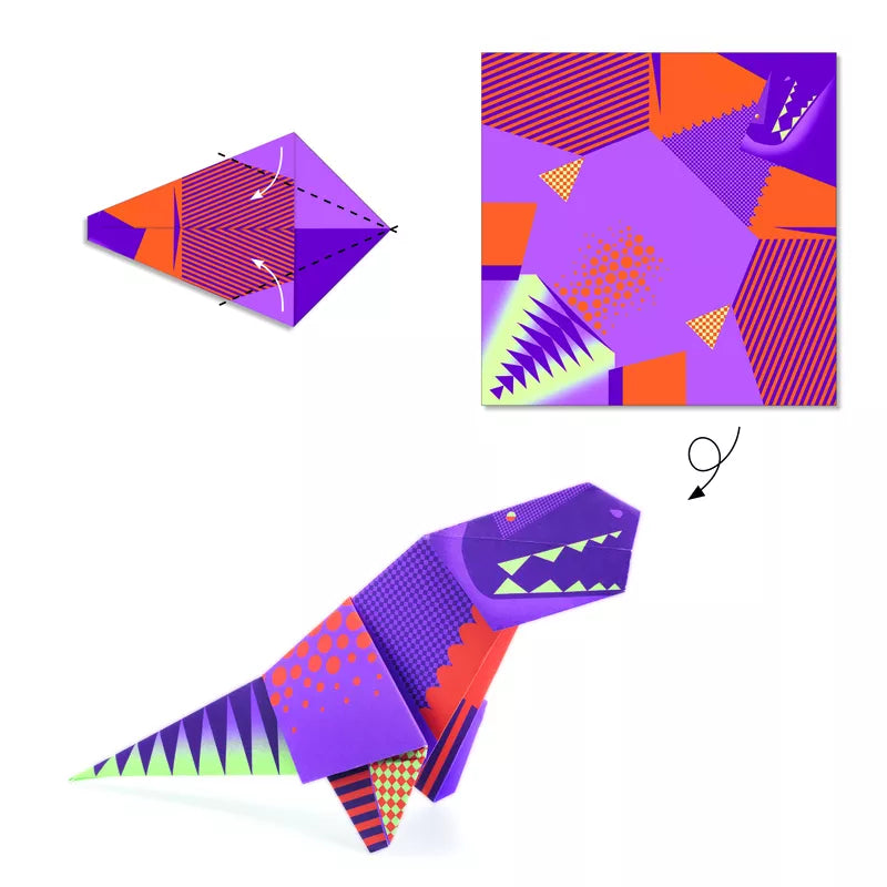 Experience the thrill of creating a Djeco origami t-rex, the perfect toy for any dinosaur enthusiast!