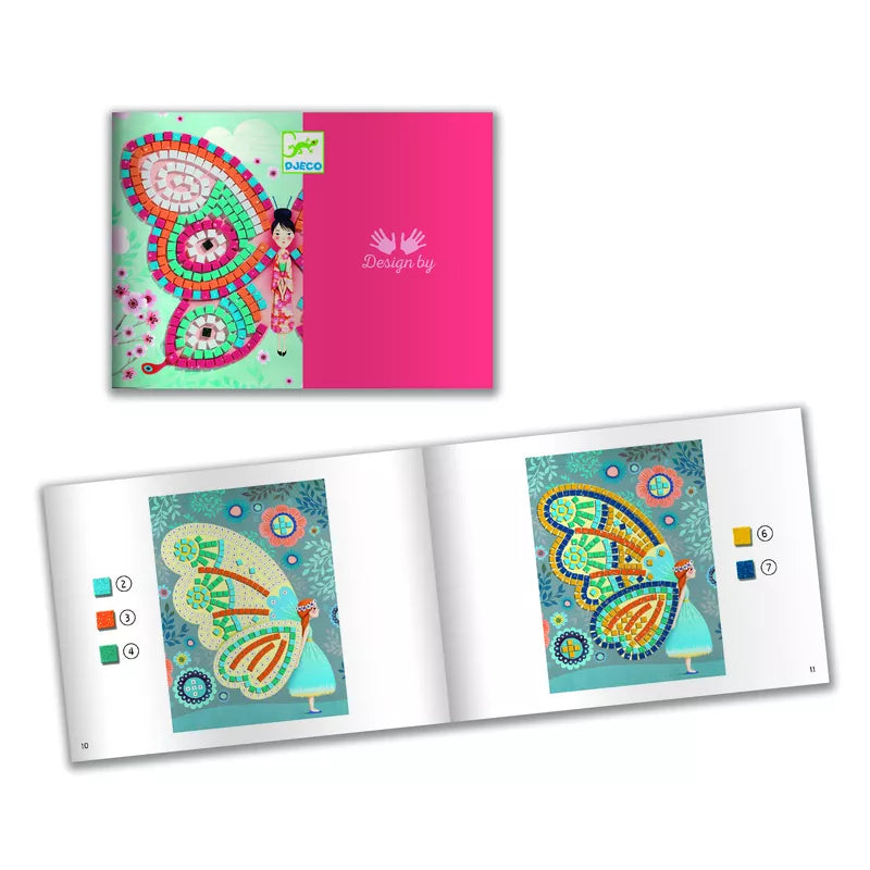 A Djeco Mosaics Butterflies coloring book with a butterfly on the cover.