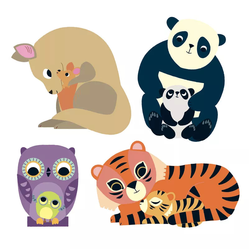 Djeco Big Stickers Mum and Baby - zoo animal clipart for children - zoo animal clipart.