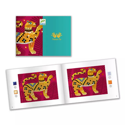 a Djeco Mosaic Set Deep in the Jungle with a picture of a tiger on it.