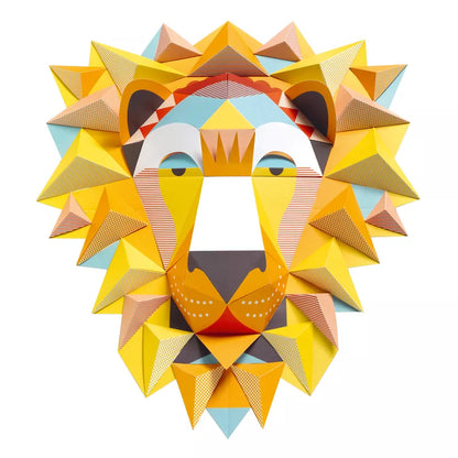 A Djeco Paper creations - The King sculpture of a lion's head.