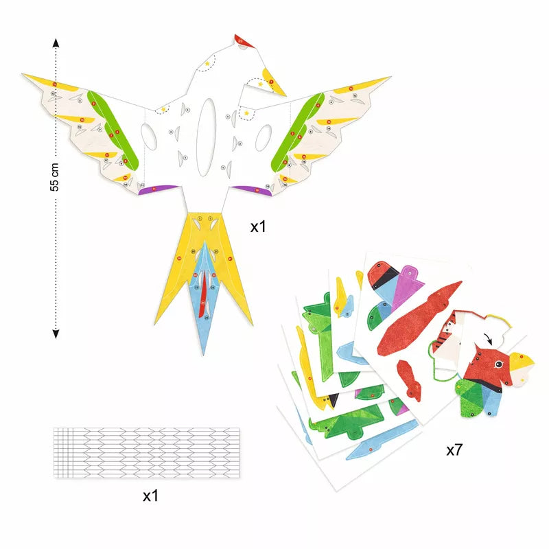 A Djeco Paper creations - Amazonie cut out of a bird and a piece of Djeco Paper creations - Amazonie cut out of a.