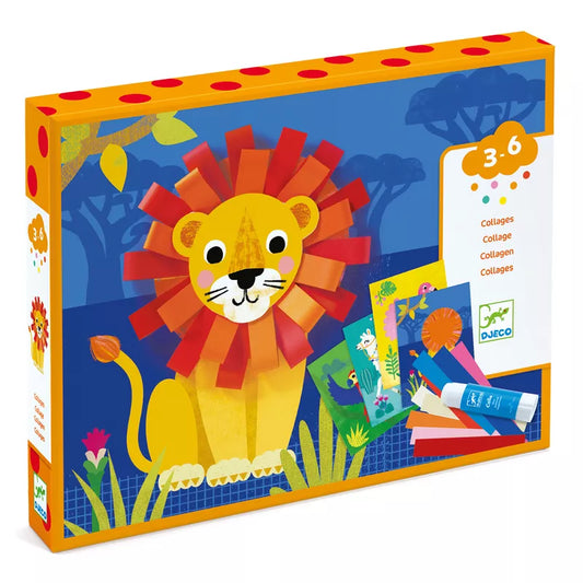 A Djeco puzzle box with a picture of a lion.
