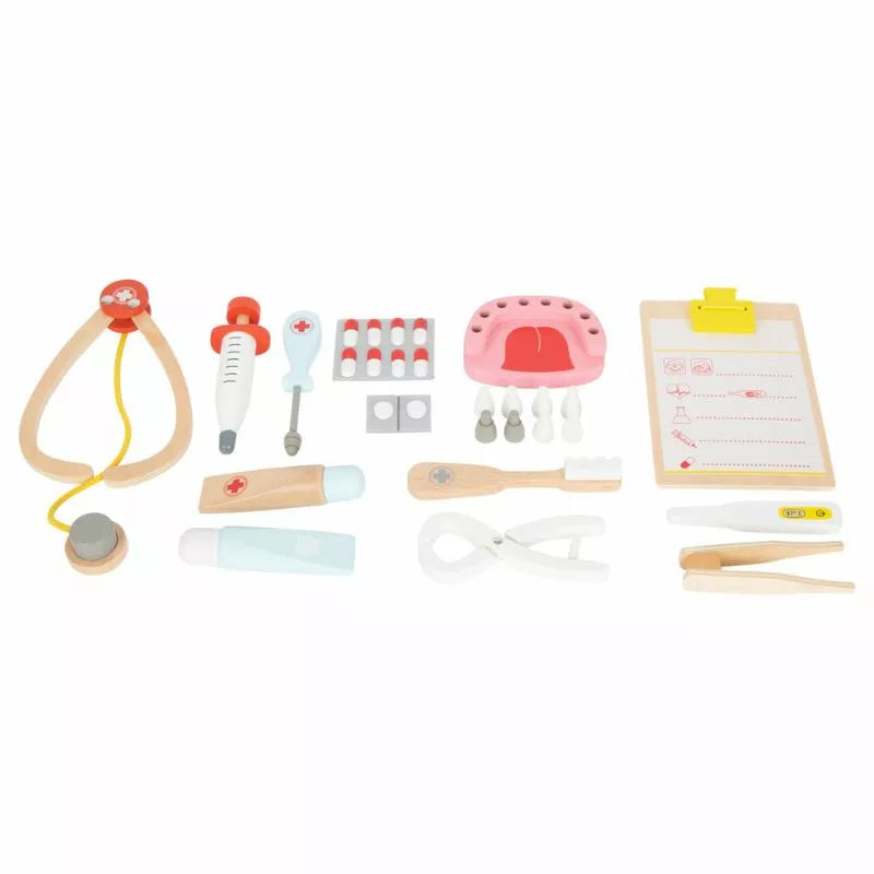 A Doctor and Dentist Set and Accessories with a clipboard and tools.