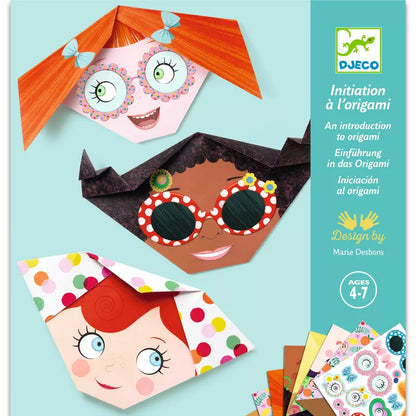 Djeco Origami Pretty faces - children's origami & stickers kit.