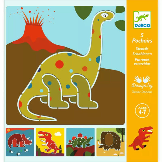 A picture of Djeco Stencils Dinosaurs.
