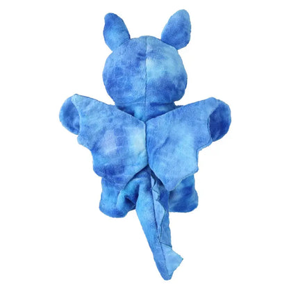 ECO Puppet Buddies Blue Dragon Hand Puppet, crafted from recycled materials, features soft blue fur, wings, and a tail—ideal for imaginative play. The plush toy is shown from the back against a white background.