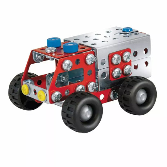 a red and white Eitech Construction Firefighters Set with wheels.