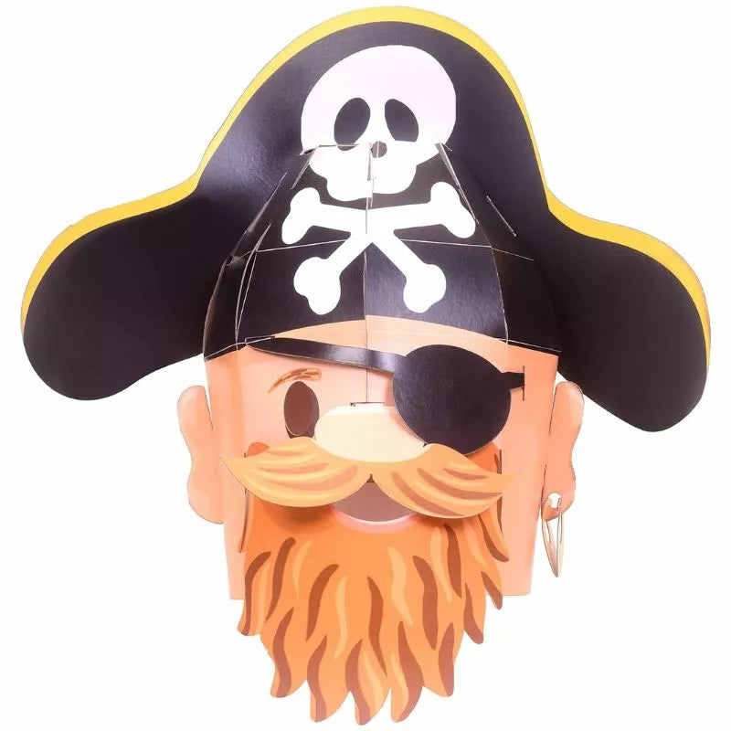 A Fiesta Crafts 3D Mask Pirate with a beard and eyeglasses, perfect for arts & crafts.