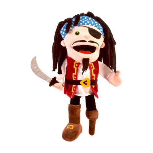 a Fiesta Crafts Pirate Hand Puppet with a knife in his hand.