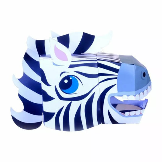 A Zebra 3D Mask with a big smile on its face.