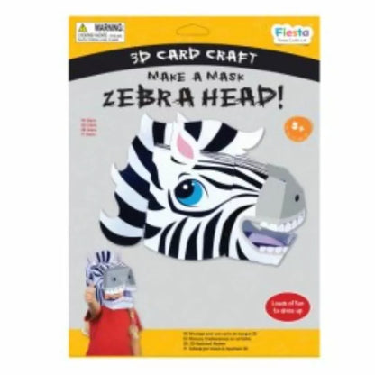 A picture of a Zebra 3D Mask with the words "Zebra Head" on it.