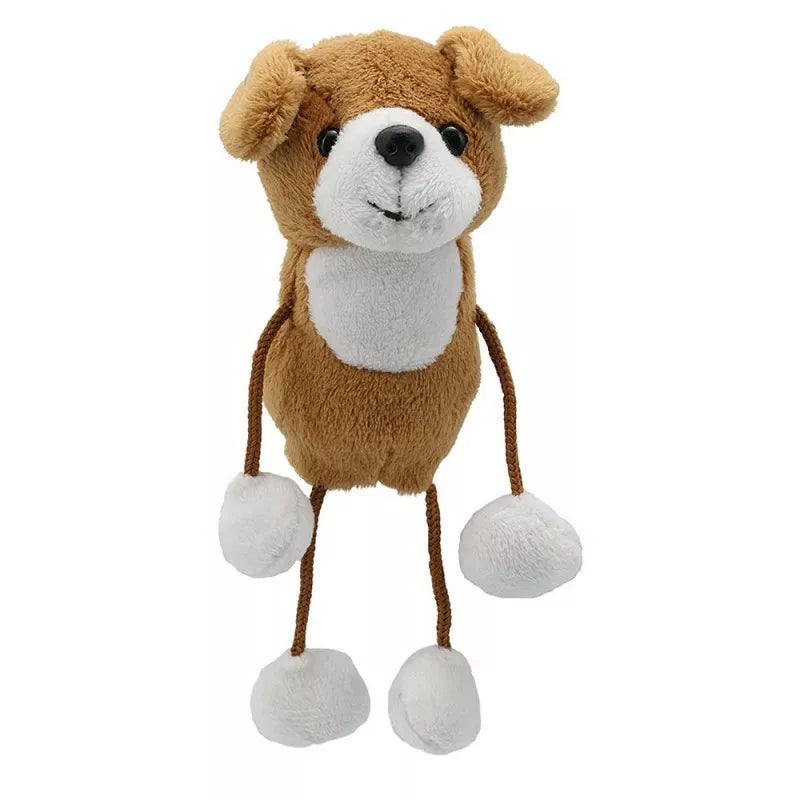 A Dog Finger Puppet, sized for children or adults’ fingers. Soft padded body, with realistic colours.