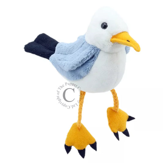 A Seagull Finger Puppet, sized for children or adults’ fingers. Soft padded body, with realistic colours.