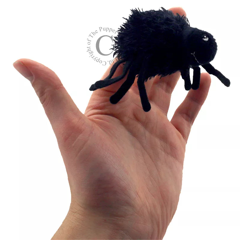 A Finger Puppet Spider Furry, sized for children or adults’ fingers. Soft padded body, with realistic colours.