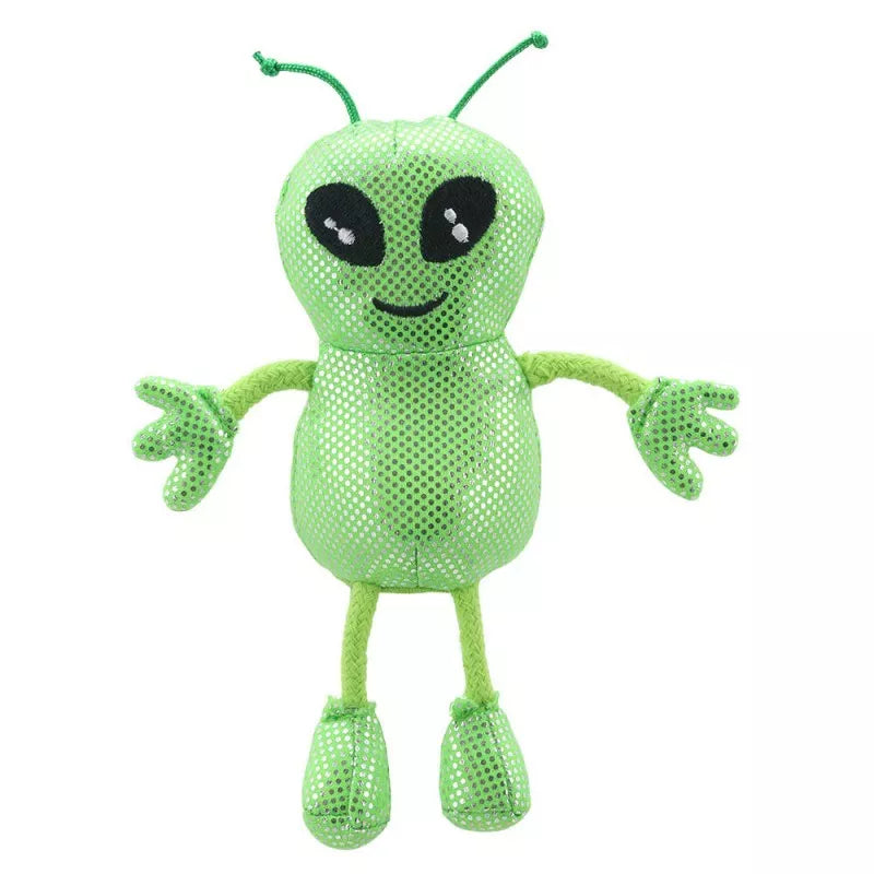 A Alien Finger Puppet, sized for children or adults’ fingers. Soft padded body, with realistic colours.