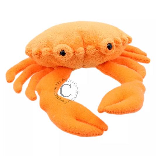 A Crab Finger Puppet, sized for children or adults’ fingers. Soft padded body, with realistic colours.