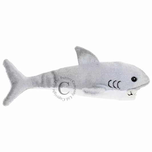 A Great White Shark Finger Puppet, sized for children or adults’ fingers. Soft padded body, with realistic colours.