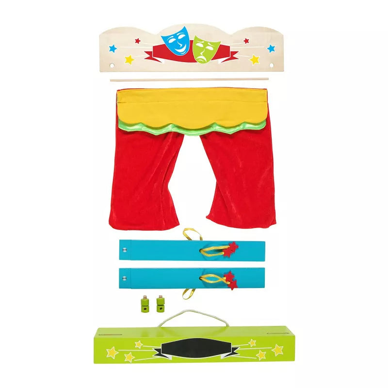 a Fiesta Crafts Carry Case Finger Puppet Theatre for a child's playroom.