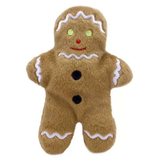 A Gingerbread Man Finger Puppet, sized for children or adults’ fingers. Soft padded body, with realistic colours.