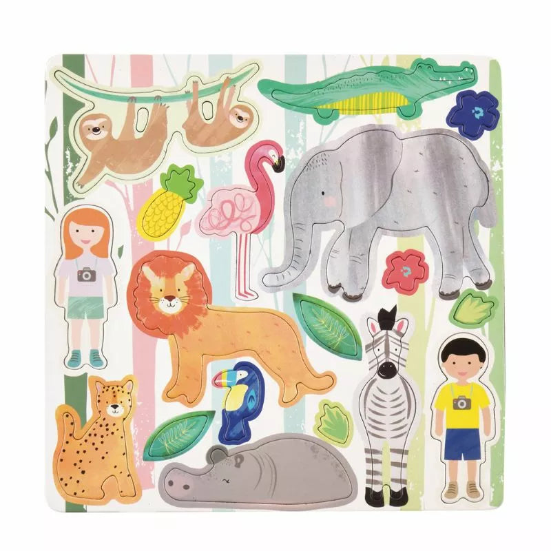 A picture of the Floss & Rock Magnetic Fun & Games Jungle on a white background.
