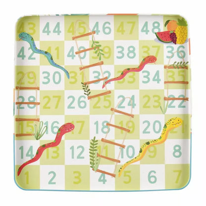 A Floss & Rock Magnetic Fun & Games Jungle tray with numbers and a snake on it.