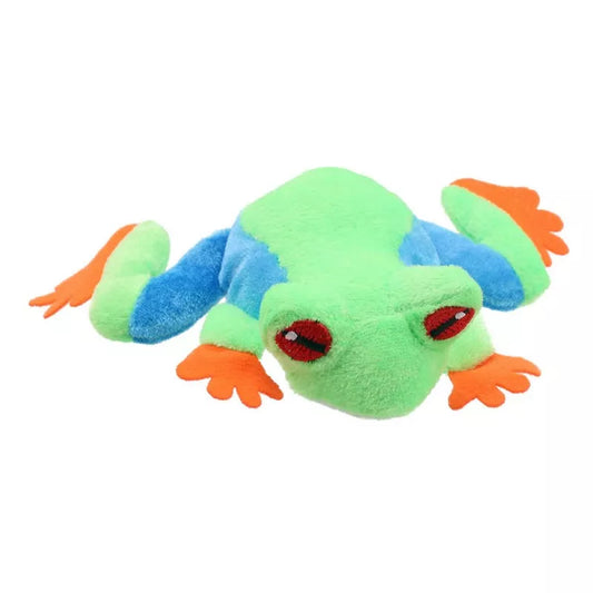A Finger Puppet Frog Tree, sized for children or adults’ fingers. Soft padded body, with realistic colours.