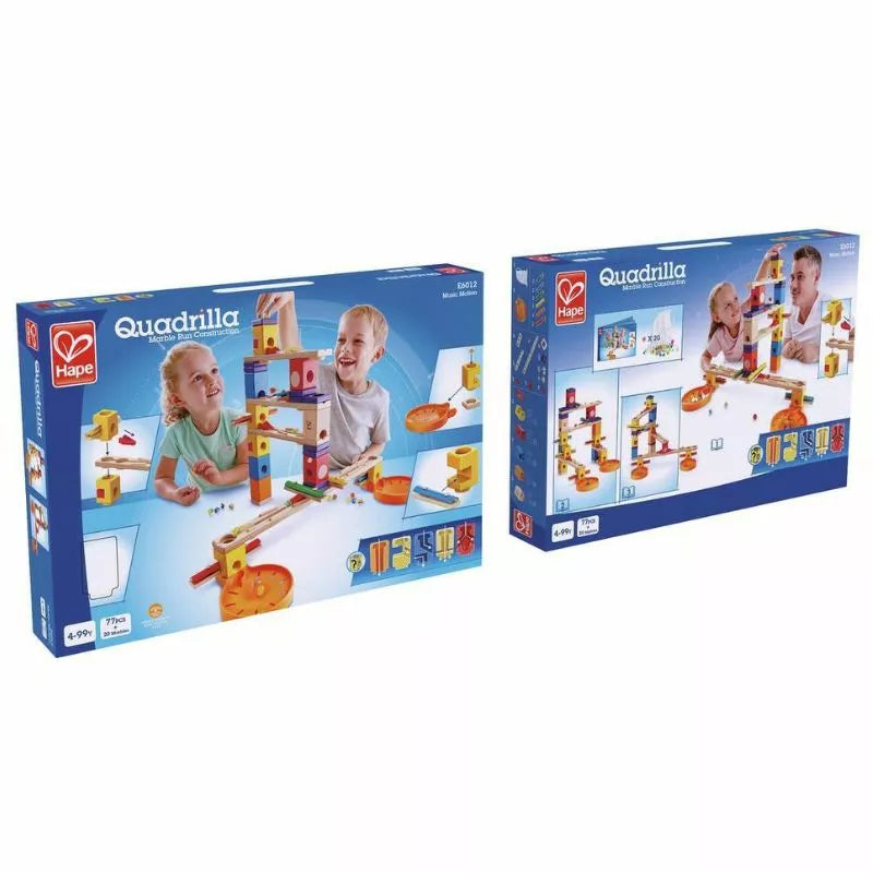 Hape Music Motion Quadrilla Marble Run Construction Playset for Kids Mimitoys.ie