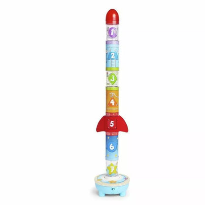 A Hape Rocket Ball Air Stacker with numbers and numbers on it.