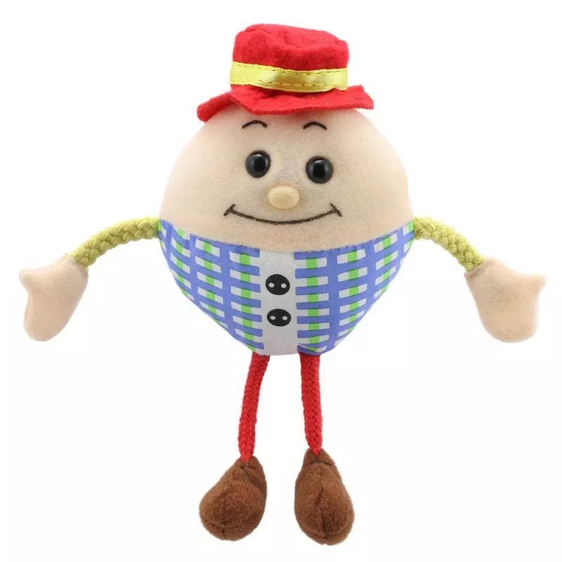 A Humpty Dumpty Finger Puppet, sized for children or adults’ fingers. Soft padded body, with realistic colours.