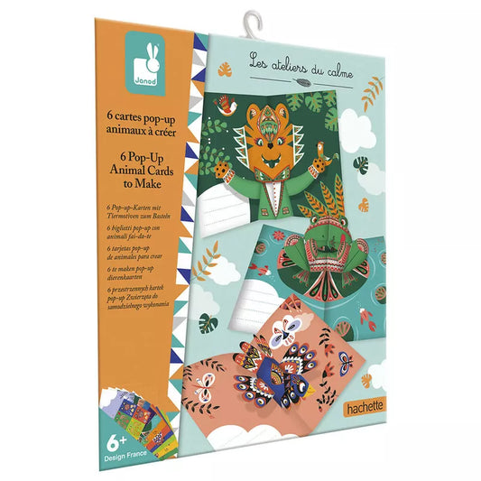 A Janod 6 Pop-Up Animal Cards To Make set with a picture of a tiger on it.