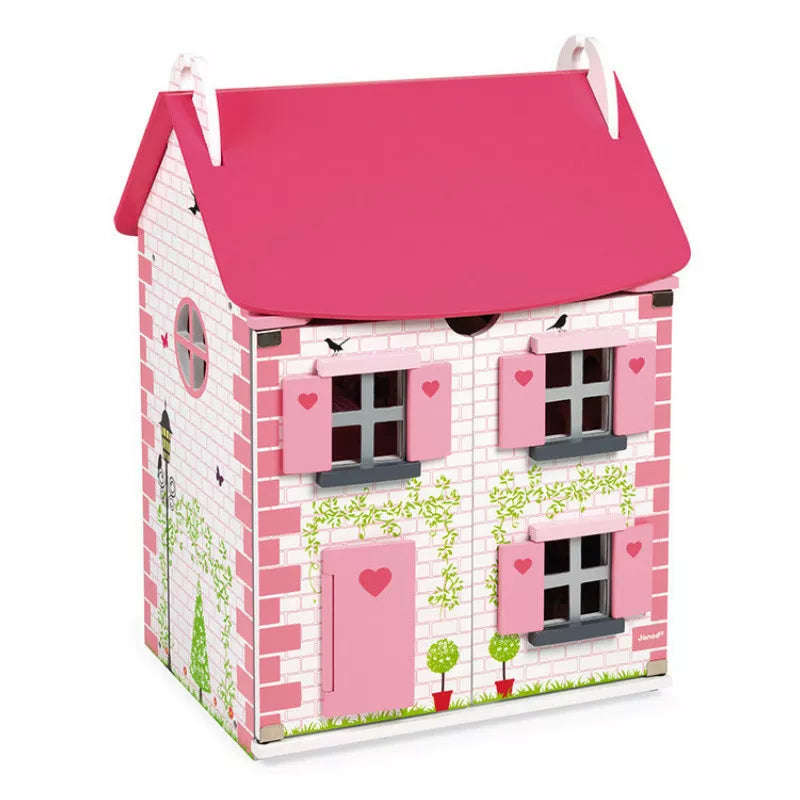 Janod Mademoiselle Doll's House with a red roof.