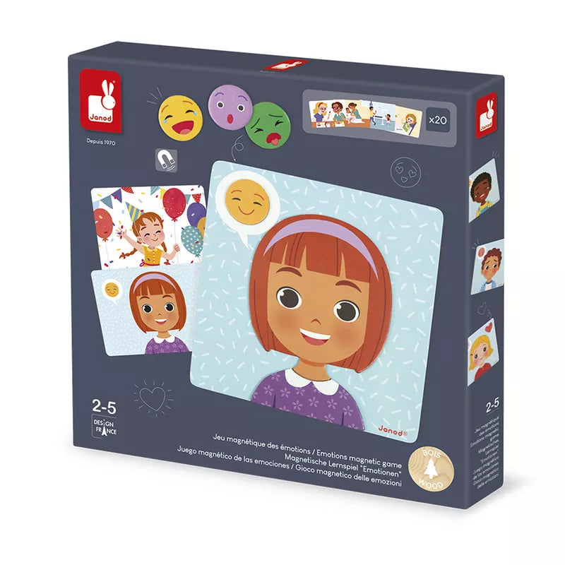 A picture of a girl in the Janod Emotions Magnetic Game.