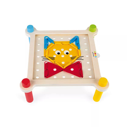 A Janod Lacing game with a cat on it.