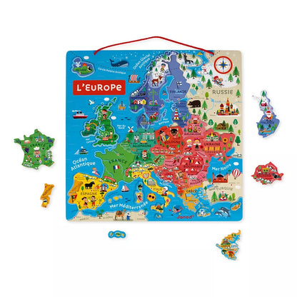 A Janod Magnetic European Map – French Only with magnets and magnets.