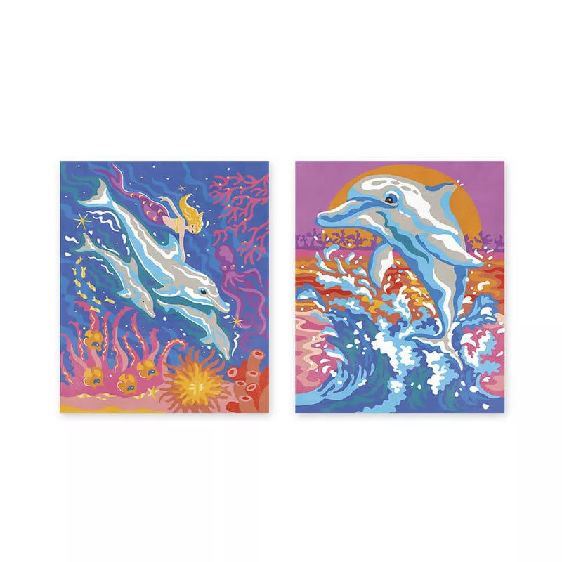 A couple of Janod Paint By Numbers Watercolor Dolphins.