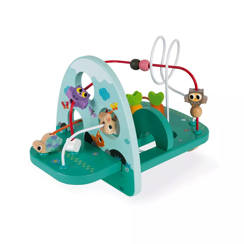 A Janod Rabbit and Co Looping Toy with rabbits and rabbits on it.