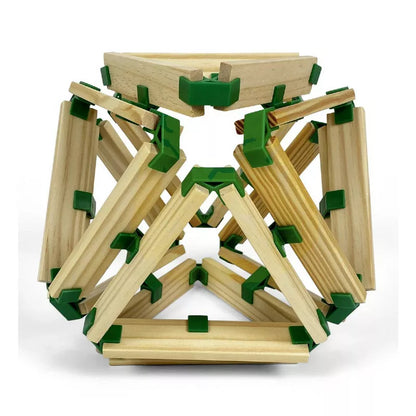 A Join Clips Construction Home Edition 200 structure with green pieces on it.