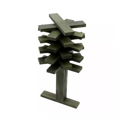 a sculpture of a cross made of KAPLA® 40 Coloured Planks Green.