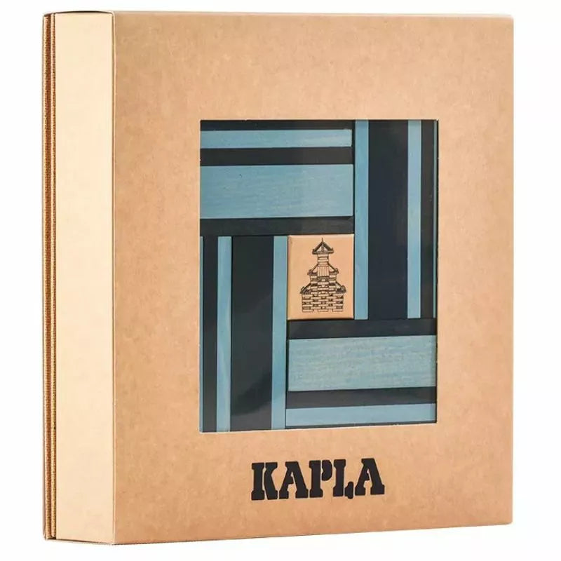 A KAPLA® 40 Coloured Planks (Light Blue & Dark Blue) and Book box.