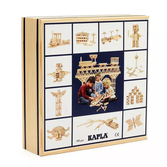 A KAPLA® Construction 100 Planks set with a picture of a man and a woman on it.