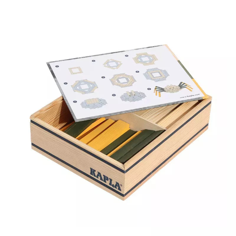 A KAPLA® Construction Spider Case filled with matches and matchsticks.