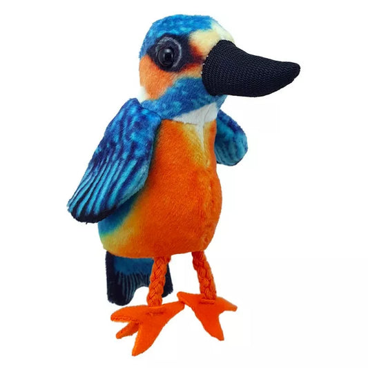 A Kingfisher Finger Puppet, sized for children or adults’ fingers. Soft padded body, with realistic colours.