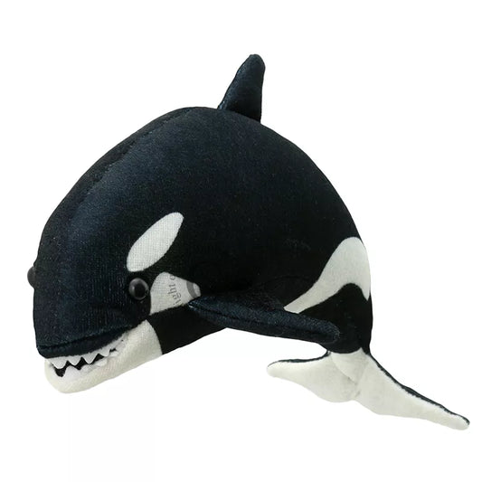 A Whale Orca Finger Puppet, sized for children or adults’ fingers. Soft padded body, with realistic colours.