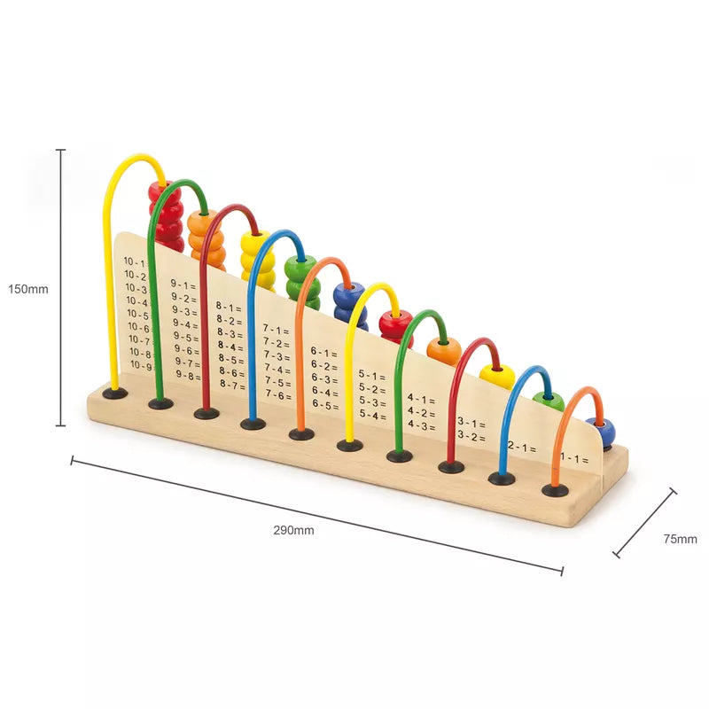 A New Classic Toys Learning Maths wooden calendar with colorful numbers on it.